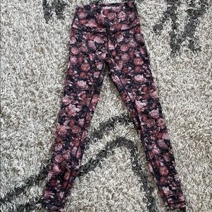 LuluLemon Pink Flower Yoga Pants